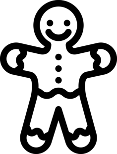 Big Gingerbreadman Outline Svg Vector, Free Vectors File